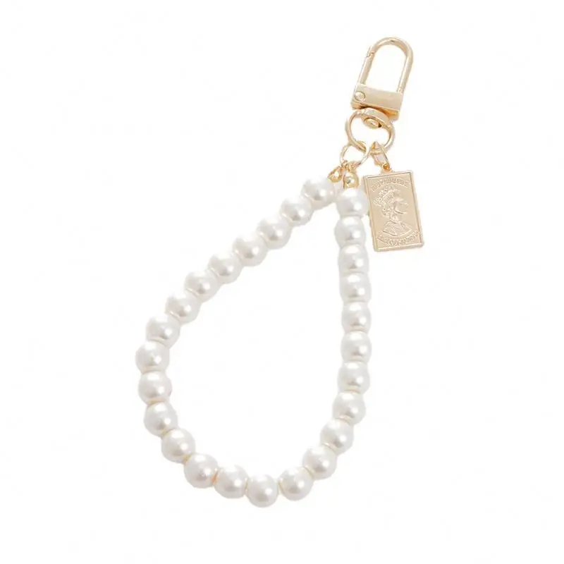Vintage Pearl bracelet keyChains Women Cellphone Straps Boho Telephone Lanyard Phonecase Charms Keychain Car Key Bag Accessories