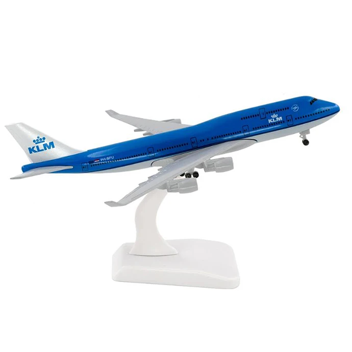 20cm Aircraft KLM Royal Dutch Airlines Boeing 747 with Landing Gear B747 Alloy Plane Model Diecast Toy