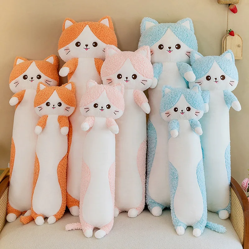 Cat Plush Long Pillow Animals Cat Stuffed Soft Toys Comfortable Stuffed Plush Long Pillow Anime plush Skin