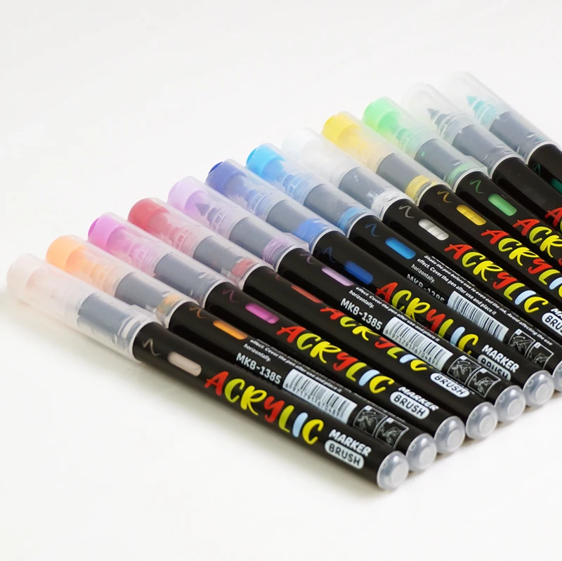 Superior Acrylic Paint Marker Pens Bush Tip Ceramic Marker Pen NON-TOXIC Professional Acrylic Pen Art markers factory supplies