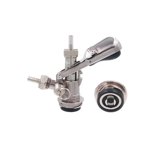 New type keg coupler D Type System Connectors Draft Tap Dispenser Keg Beer Coupler WIth relief valve