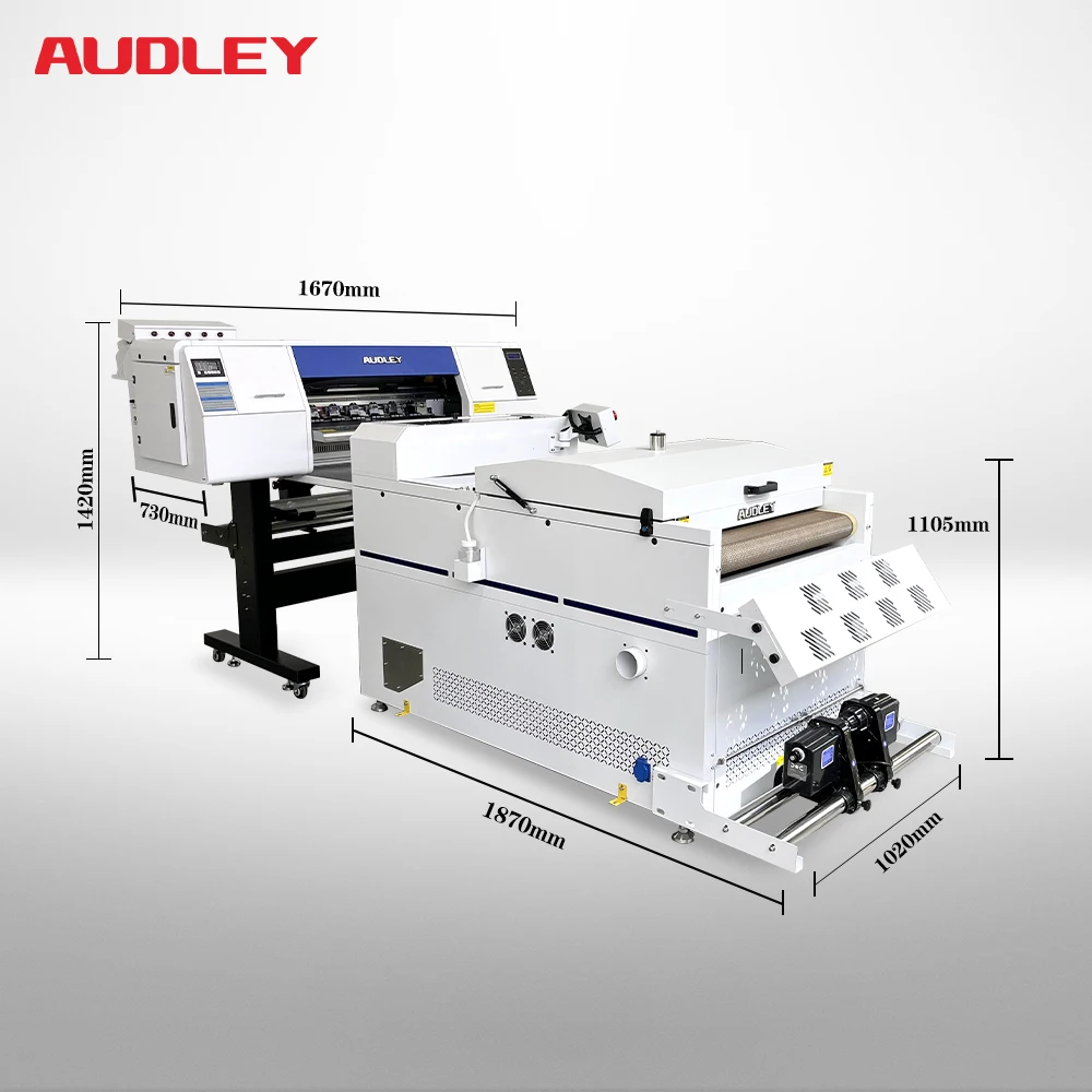 Audley dtf printer I3200 xp600 60cm dual head powder shaker impression dtf A3 transfers for tshirt printing machine