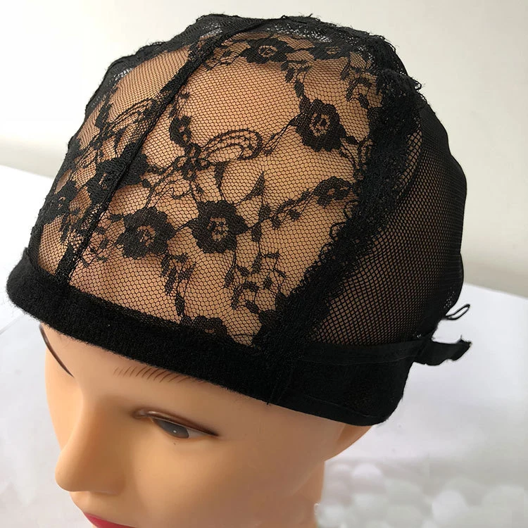 Hot Selling Plastic Black Spandex Dome  Hair Wig Lace bonnets  Fishnet Mesh Stretchable  For Making Wigs lace wig netting