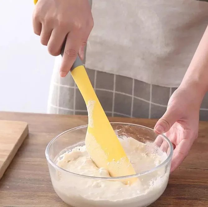 Silicone Bowl Scraper & Spatula, Multipurpose Kitchen Gadget Tool For Scraping Cake Baking, Bread Dough Fondant