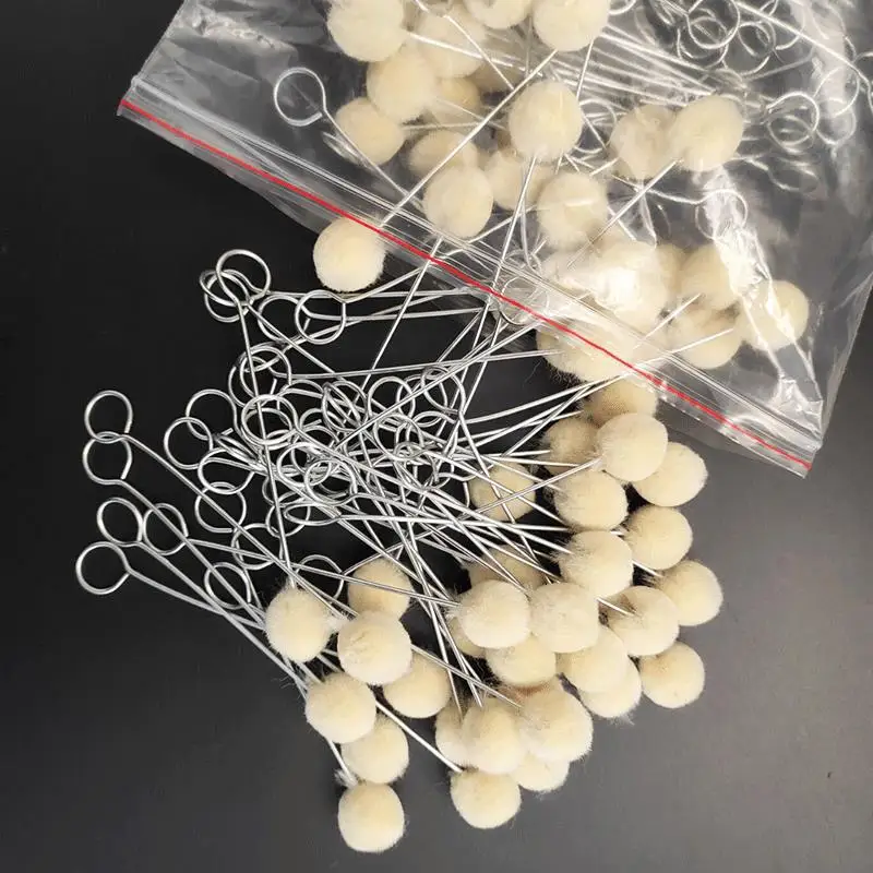 Wholesale DIY Crafts Leather Dye Dauber with Metal Handle Cleaning Brushes Wool Daubers Ball Brush Leather Dyeing Applicator