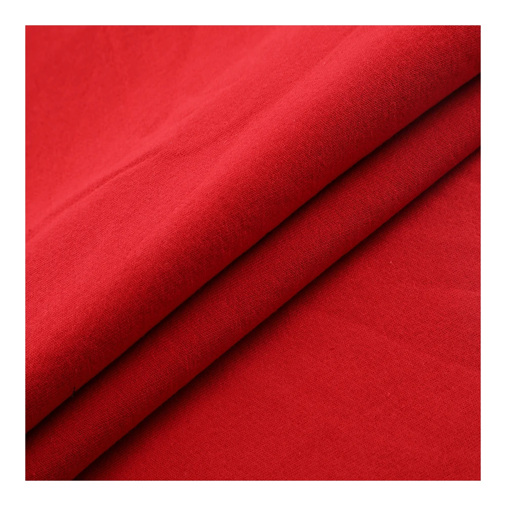 
Low Moq Wholesale Fall Hoodie Fabric Cvc Fleece Knit Fabric One Side Brushed Red 60%Cotton 40%Polyester Solid Fleece Fabric 