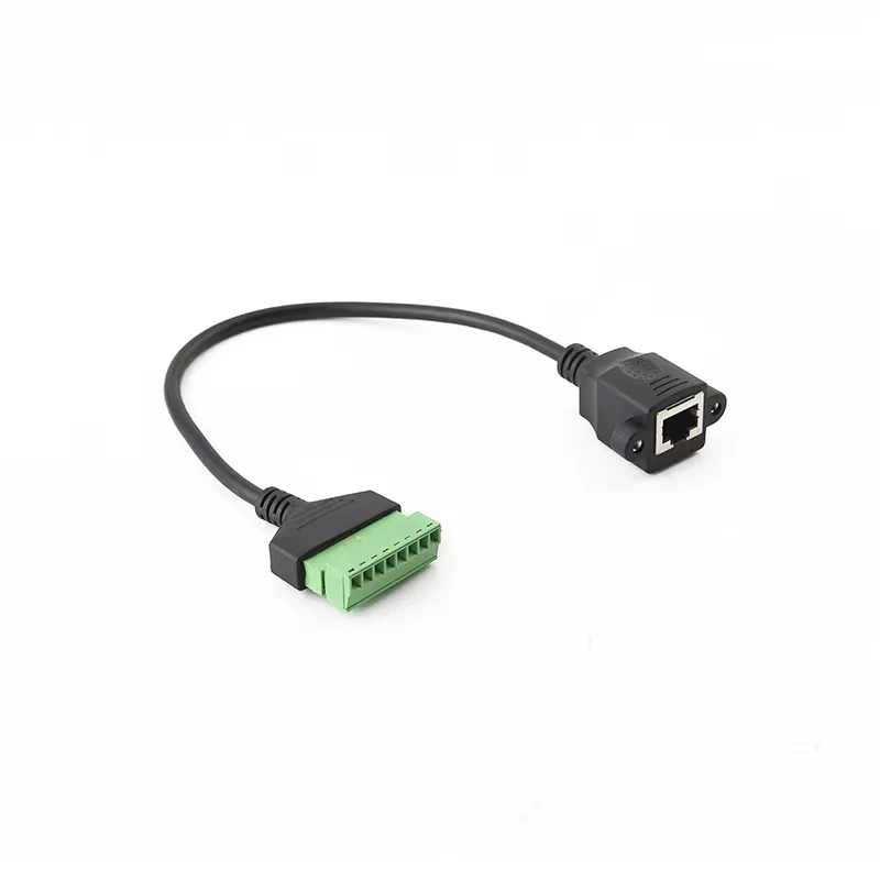 RJ45 to 8 Pin Screw Terminal Connector,RJ45 8p8c Female to 8Pin Bolt Connector for Cat5/6/7 Ethernet