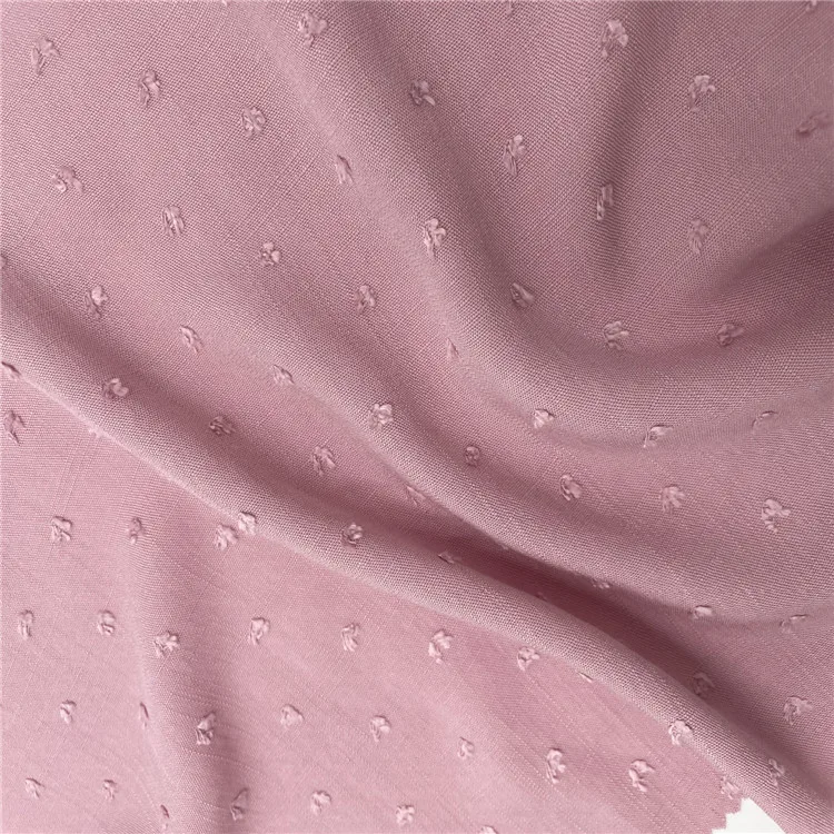 new design 100% rayon jacquard dobby plain dyed woven fabric  for skirts
