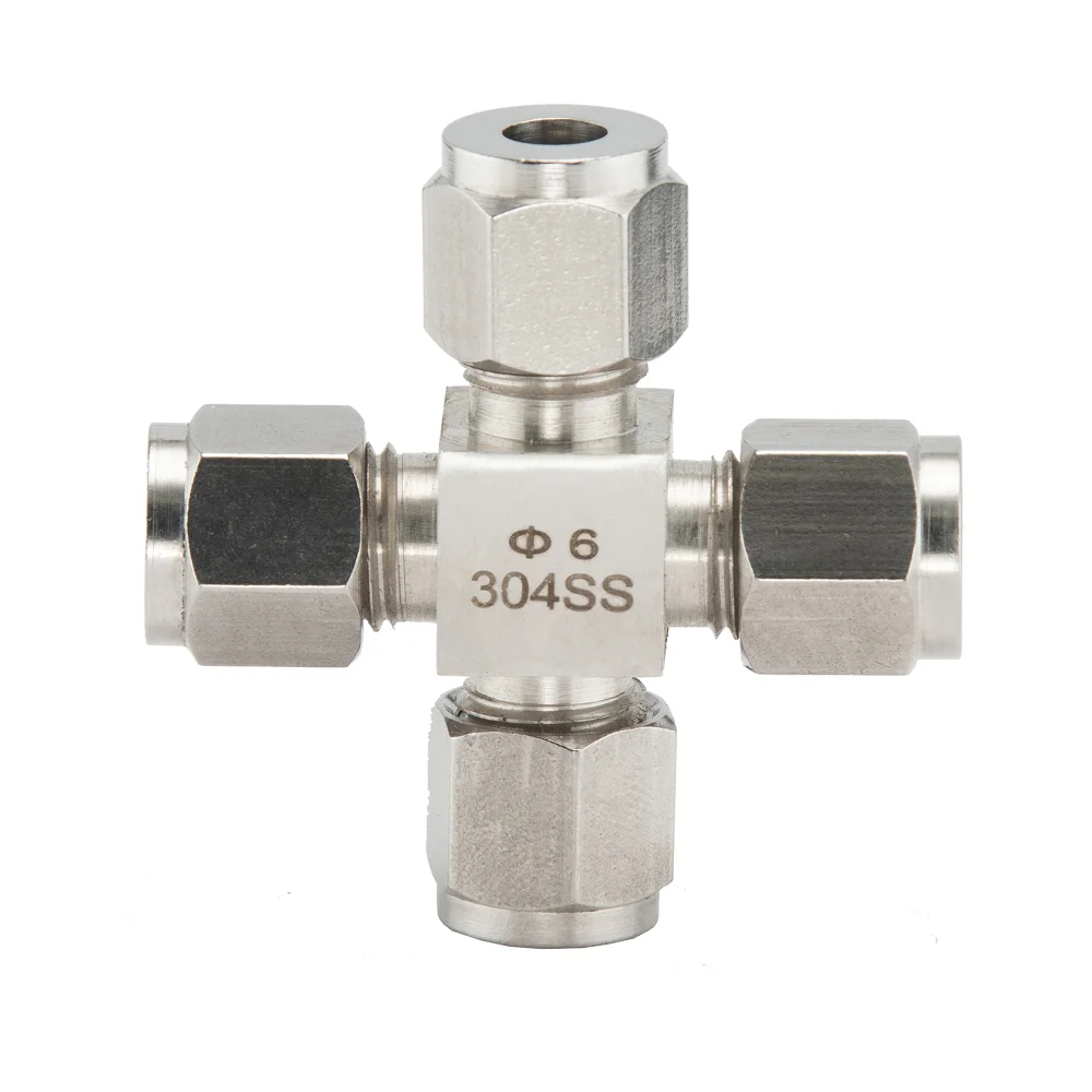 Four Way Stainless Steel Pneumatic Gas Hose Connector PEG Quick Connector