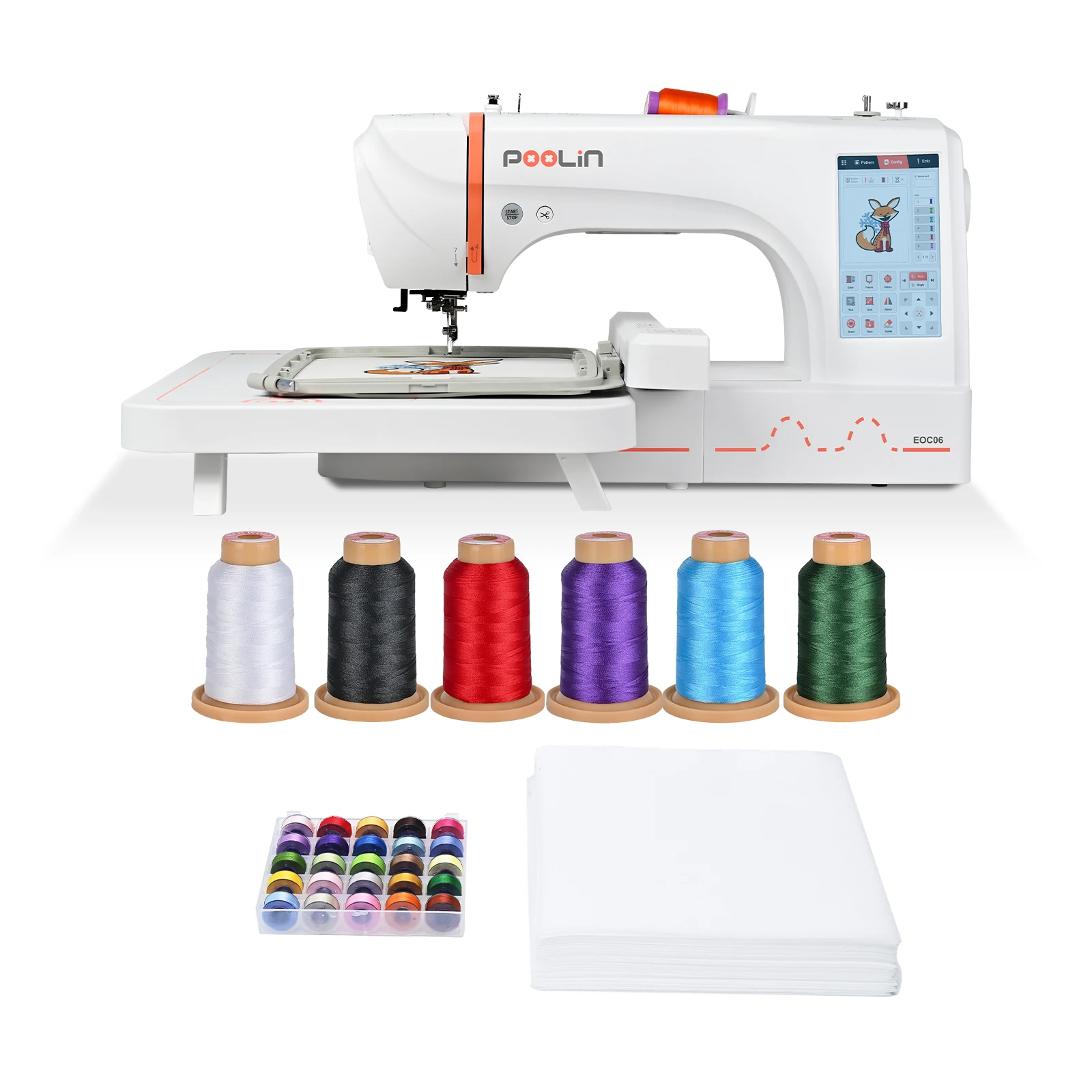 POOLIN EOC06 New Design Computerized Embroidery Machine Sewing And Embroidery Single Needle Machine With Smart LCd Recertified