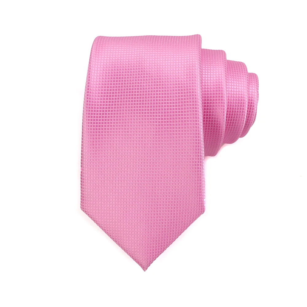 7cm Mens Business Tie Fashion Classic Skinny Fine Grid Necktie Wine Red Blue Pink Champagne Suit Cravat Wedding Party Accessory