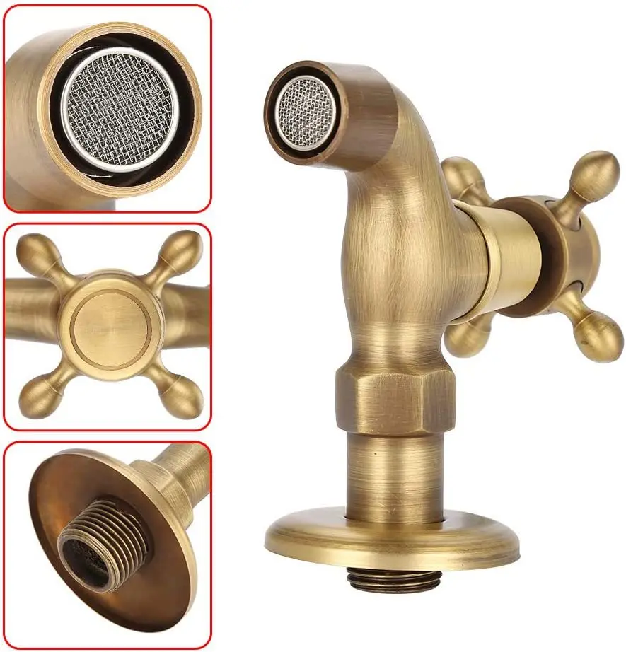 Modern Antique  Garden Faucet High Quality Brass Customized Ceramic Wall Mounted Traditionally Hotels Outdoor Spaces