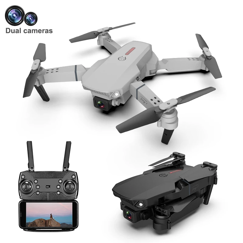 
New E88 GPS Foldable drone with Dual 4k HD wide-angle camera Wifi FPV drones 