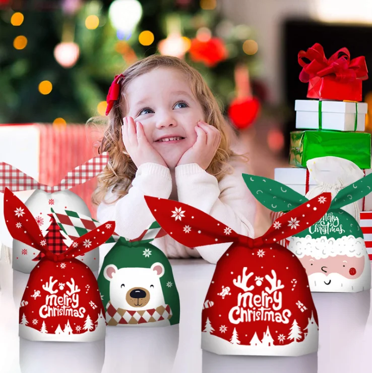 Factory Direct Sell Cartoon Lovely Rabbit Ear Snack Gift Cookie Biscuit For Wedding Candy Plastic Packaging Bag