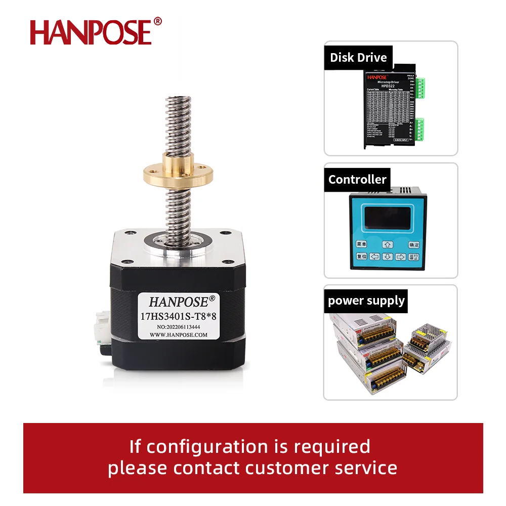 nema17 stepper motor 17HS3401S-T8*8 300mm length T8 screw motor 3D printing 28N.CM  height  brand new spot factory direct sales