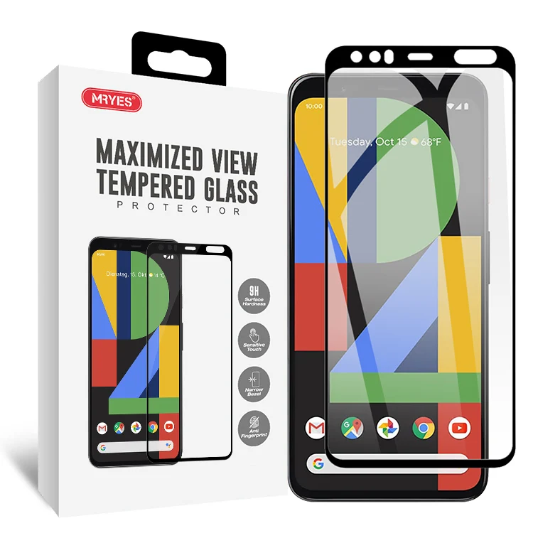 MRYES factory hot sale protective film Mobile Phone Silk print Tempered Glass Screen Protector For Google Pixel 4 4xl