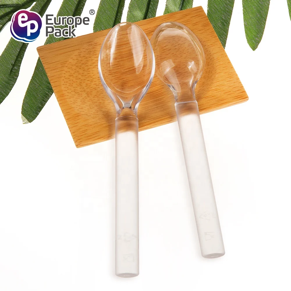 Набор многоразовых столовых приборов из твердого пластика, ложки для еды, посуда для продажи