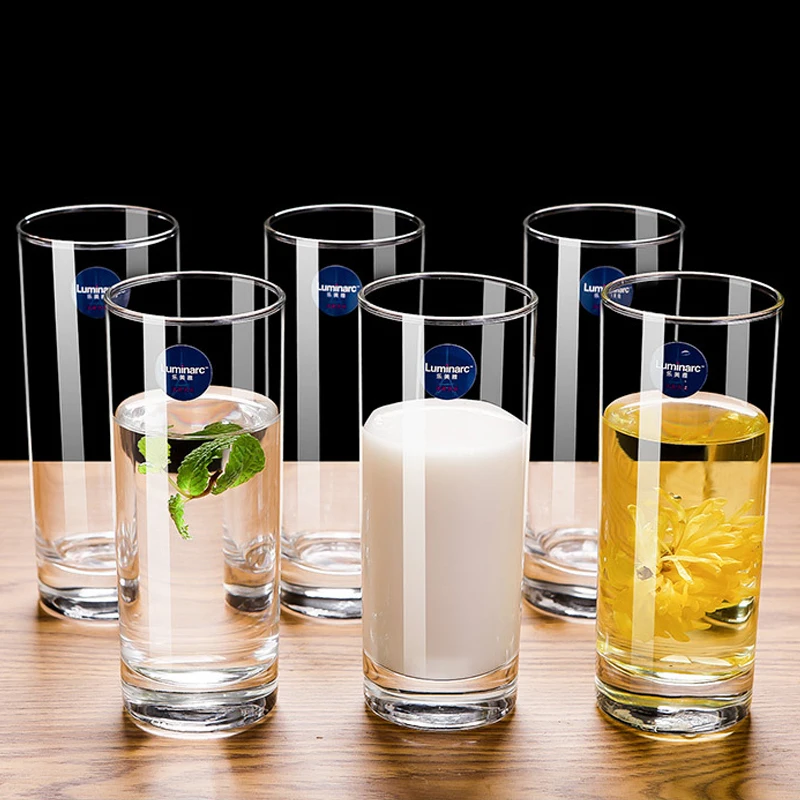 Manufactory Wholesale Clear Glassware Drinking Water Tea Milk Straight Cup Tall Water Glass for Home Hotel Supermarket
