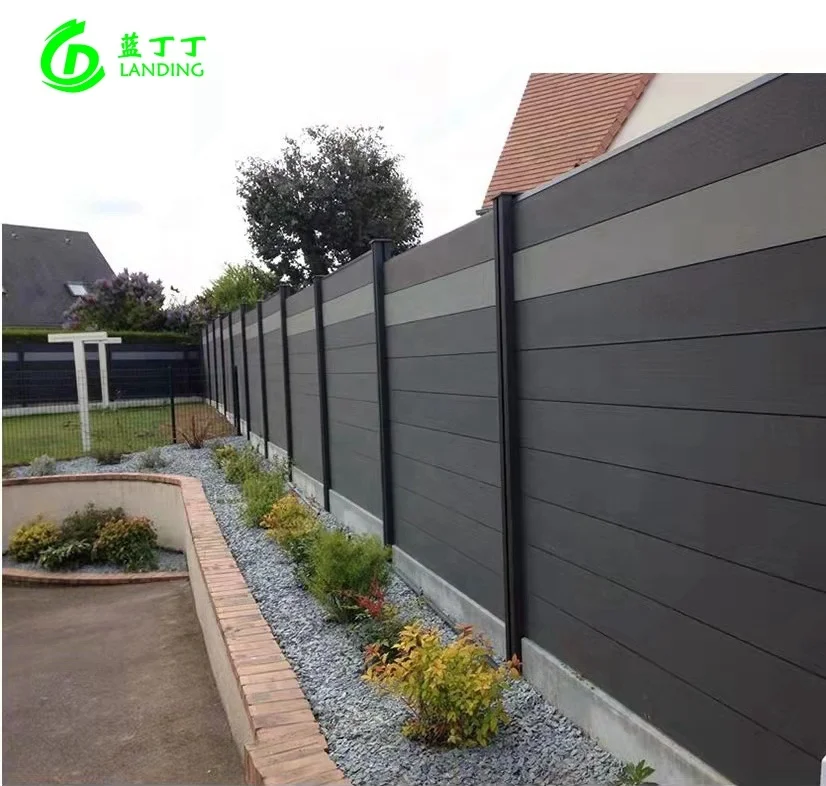 outdoor WPC PVC safety vinyl fence panel kit popular and cheap plastic for garden Fencing Trellis railing