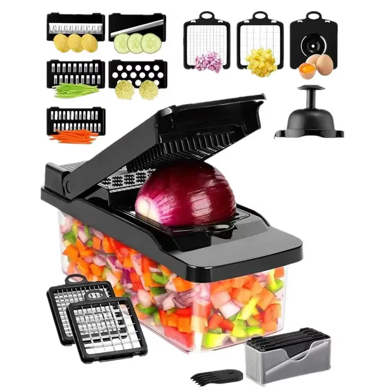 2023 New  kitchen accessories multifunctional All in 1 handheld vegetable chopper spiralizer vegetable slicer vegetable cutter