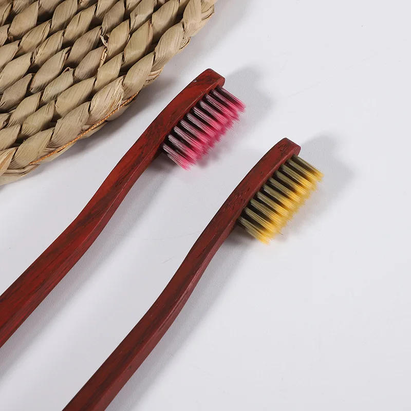 XRJ-WT010 100% Eco-Friendly Factory Simple Custom Branded Eco Wood High Quality Wooden Toothbrush With Wooden Handle