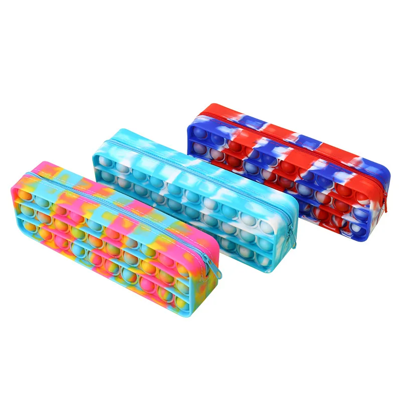 Pencil Bag For Girl Neoprene Standard Push Pop Retractil Packaging Organizer Paper Bubble Stationery Fidget Pea