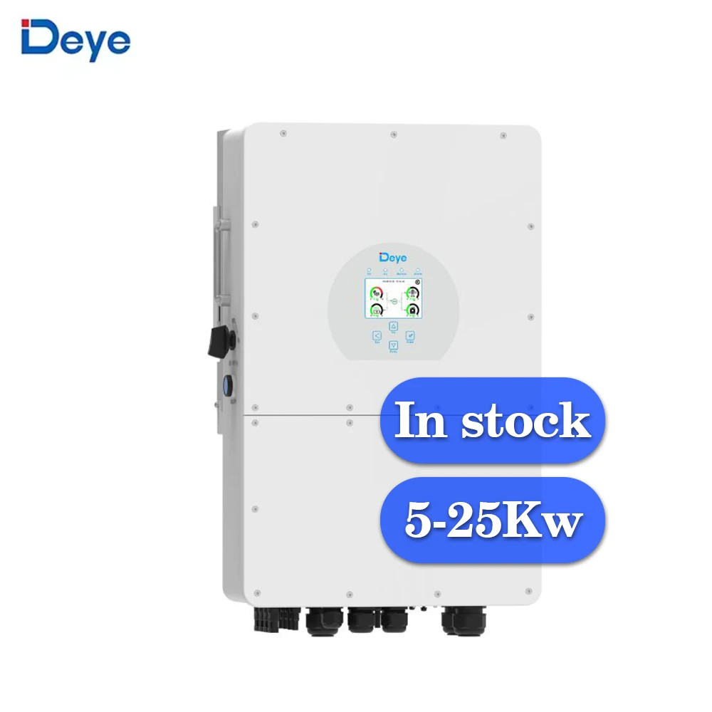 Deye 5 кВт 6 8 10 12 15 20 25 3-фазный гибридный инвертор sun-6k-sg01hp3-eu-am2 солнечного инвертора в наличии
