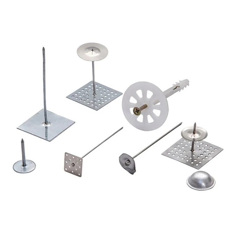 Fixing perforated self adhesive weld duct batt cup head insulation hanger pin for glass rock wool