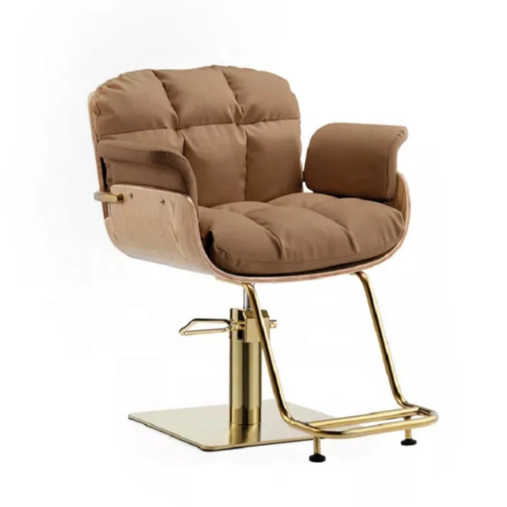 Вращающаяся розовая мебель для салона красоты, кресло для парикмахера, вращение на 360 градусов, оптовая продажа