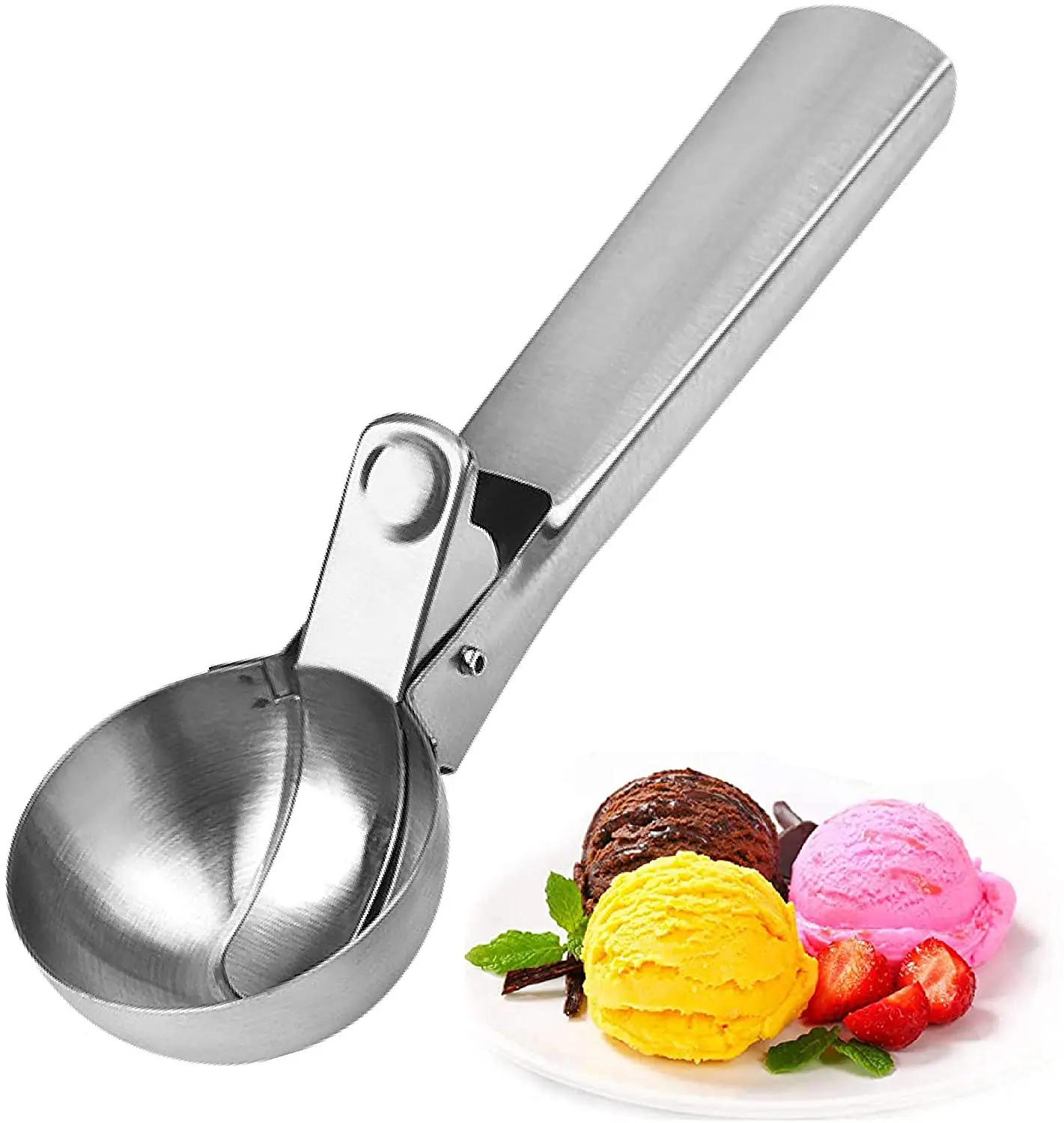 High Quality Stainless Steel Ice Cream Scoop Easy Release Watermelon and Cookie