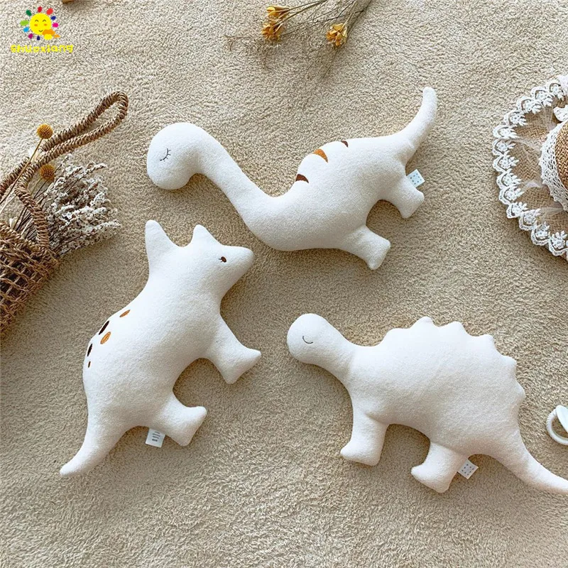 Nordic Soft Stuffed Animal Dinosaur Bear Cow Plush Toys For Boys and Girls Baby Sleeping Dolls Kids Room Decor