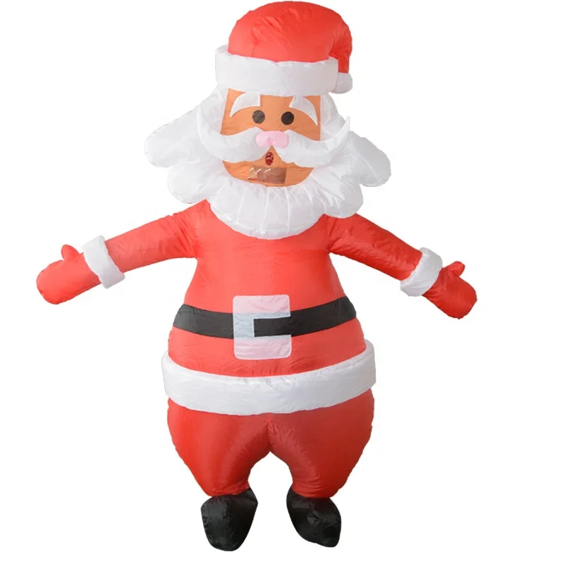 Inflatable Santa Claus Christmas Tree Gingerbread Man Xmas Deer Blow Up Funny Cosplay Costume for Adult(Kids)