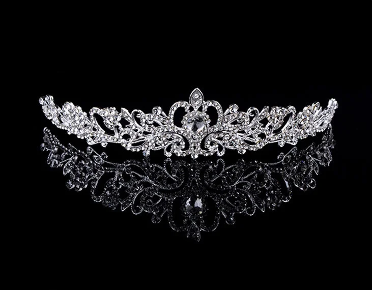 Gold Bridal Rhinestone Comb Bride Jewelry Wedding Accessories Bridal Hair Clip Bride Headdress Top Wedding Crown For Bridal Head