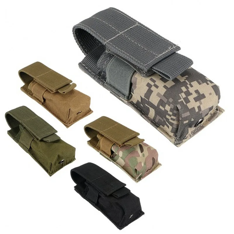 Outdoor Nylon Molle Clip Waist Holster Tactical Mag Pouch M5 Tactical Flashlight Bag