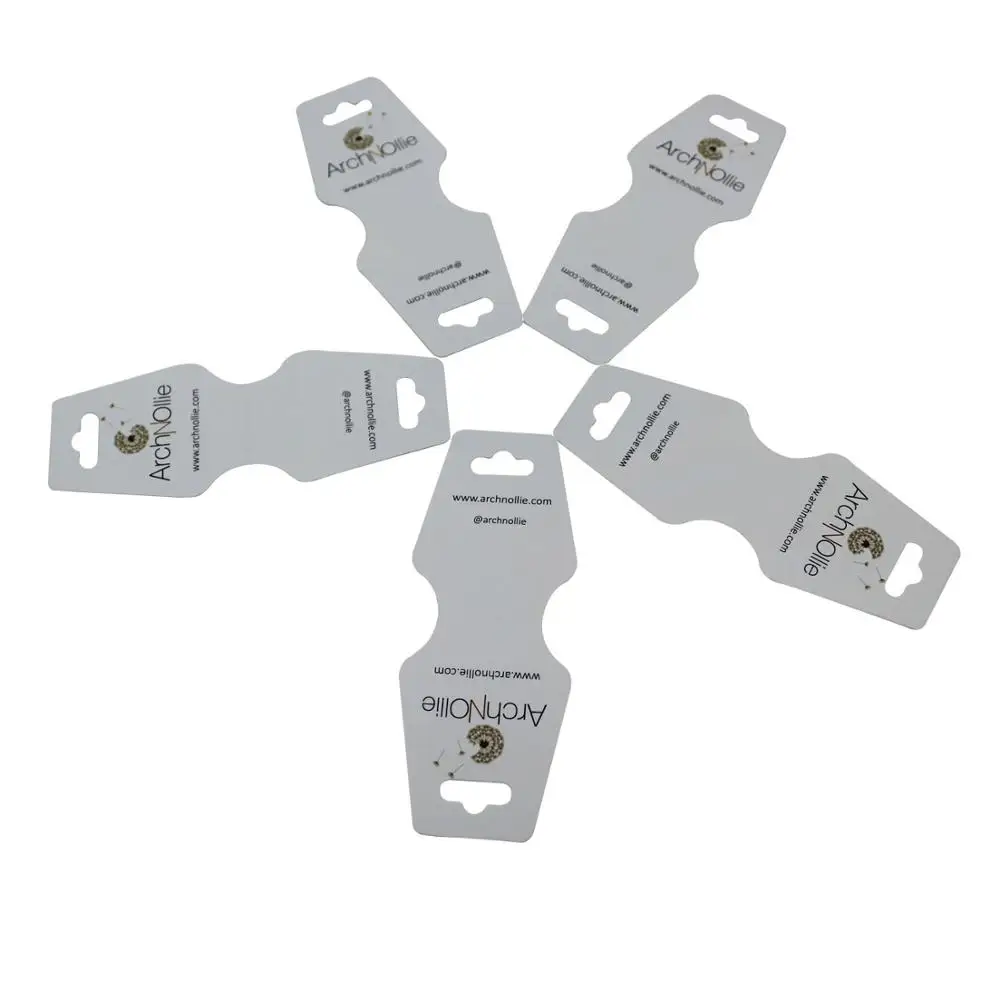 Customized White Paperboard Headband Retail Hanger Display Cards