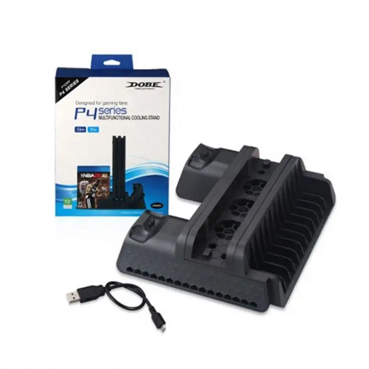 
Vertical Cooling Fan with Dual Charging Dock Game Disc Storage Cooler For Playstation 4 PS4 Slim Pro Console Game Accessory 
