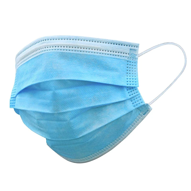 Factory wholesale Disposable Face Masks Three Layers Of Non-woven With Melt-blown Protective Adult Blue 3 Ply protect Face Masks