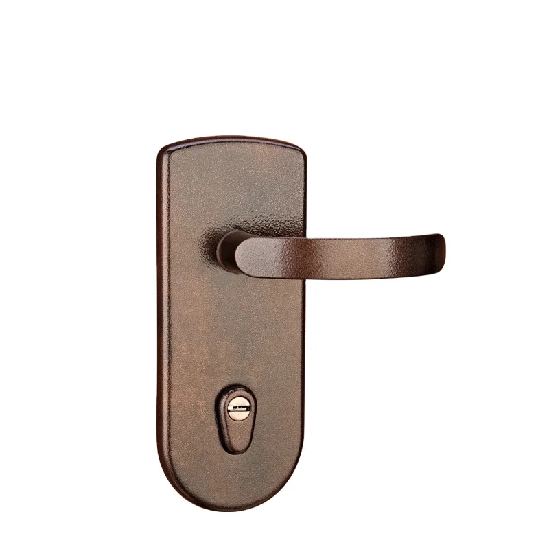 China Manufacturer Israel Style RB Outdoor Modern Design Aluminum Door Handle with Brass Cylinder