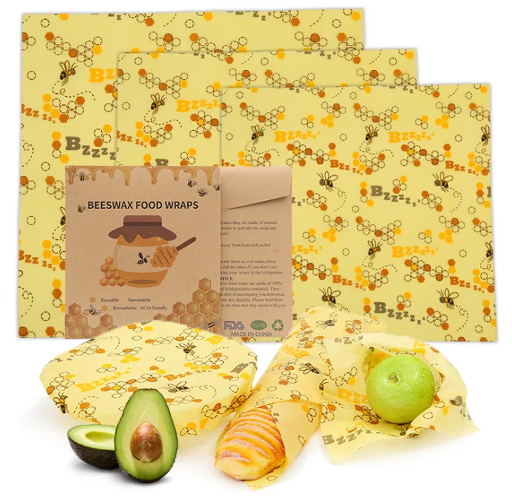 
Very Cheap Custom Food Fresh Keeping Reusable Oganic Paper Food Grade Beeswax Food Wrap 