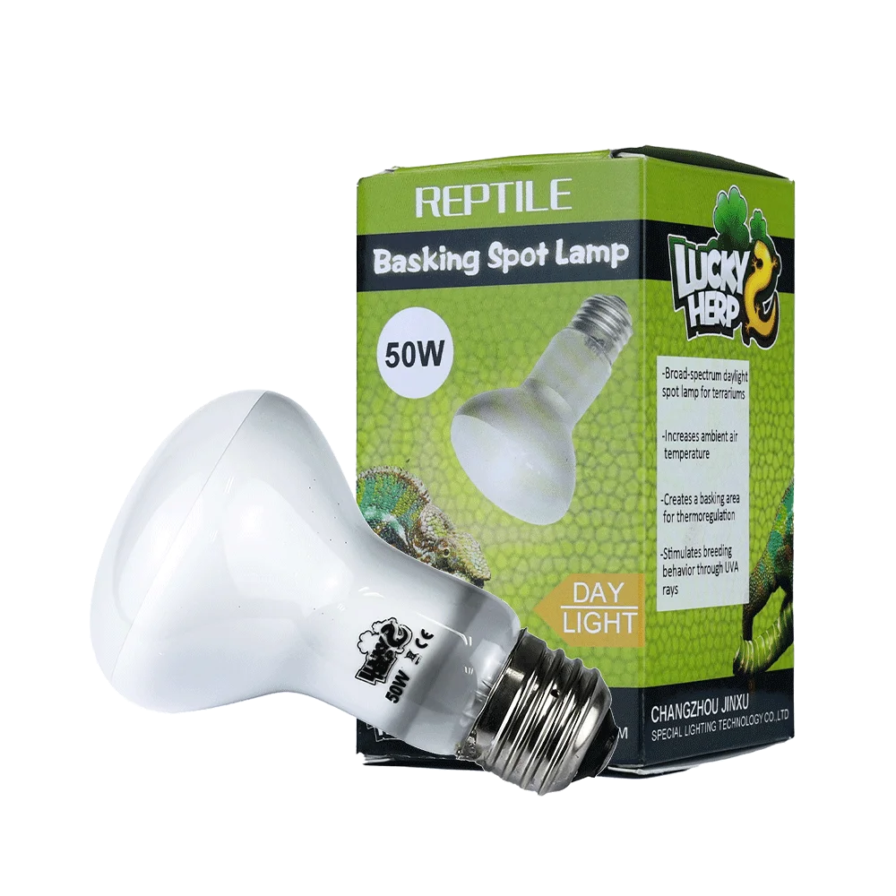 Jinxu 2025 Plastic Reptile Heat Lamp 50W 75W 100W 150W UVA Halogen Basking Lights Small Size for Amphibians