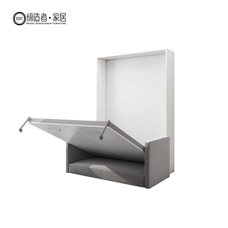 Kids Space Saving Strong Construction Double Full Size Vertical Gas Piston Hydraulic Manual Wall Bed Folding Cabinet With Sofa