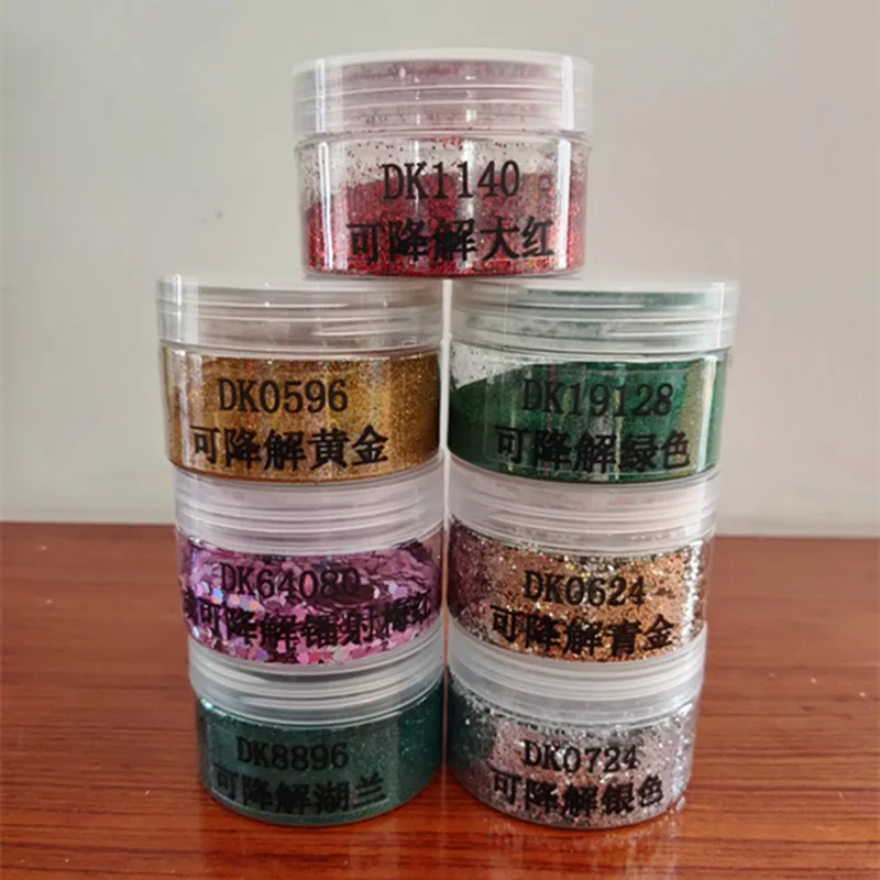 PLA Chunse Degradable Glitter Powder Environmental Protection Non-toxic Various Shapes of Sequins