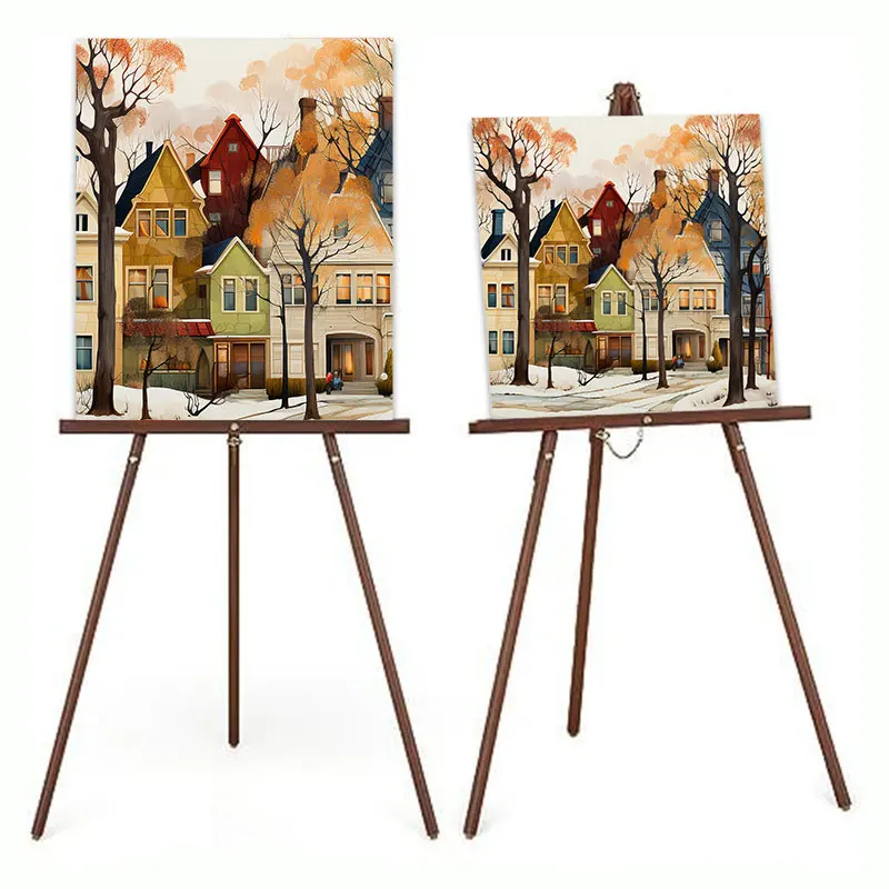 Art Easel Wooden Portable Tripod Display Easel - Adjustable Wood Poster Stand for Wedding Painting Display