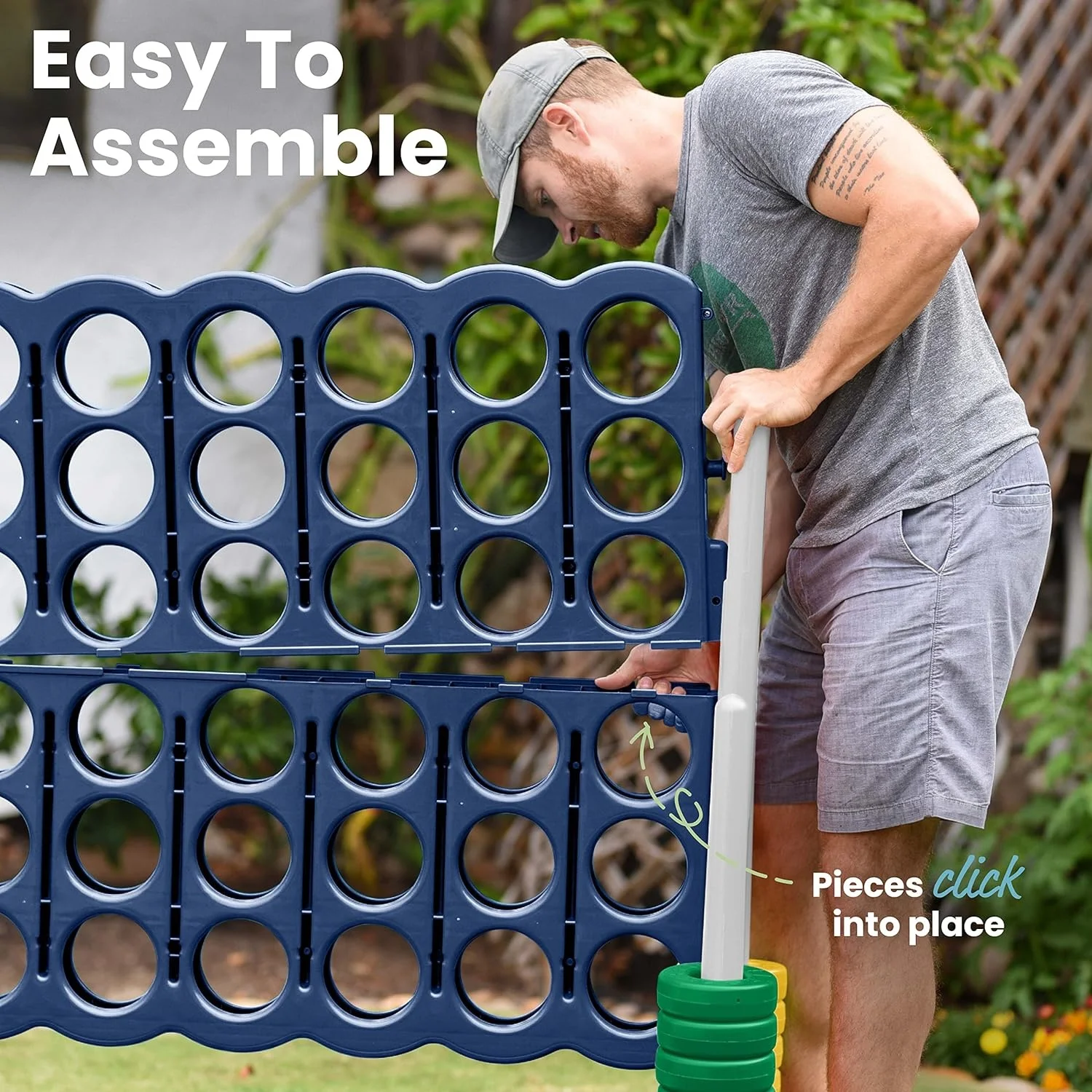 Giant 4 In A Row Jumbo 4-to-Score Giant Game Indoor Outdoor Family Connect Board Game for Kids