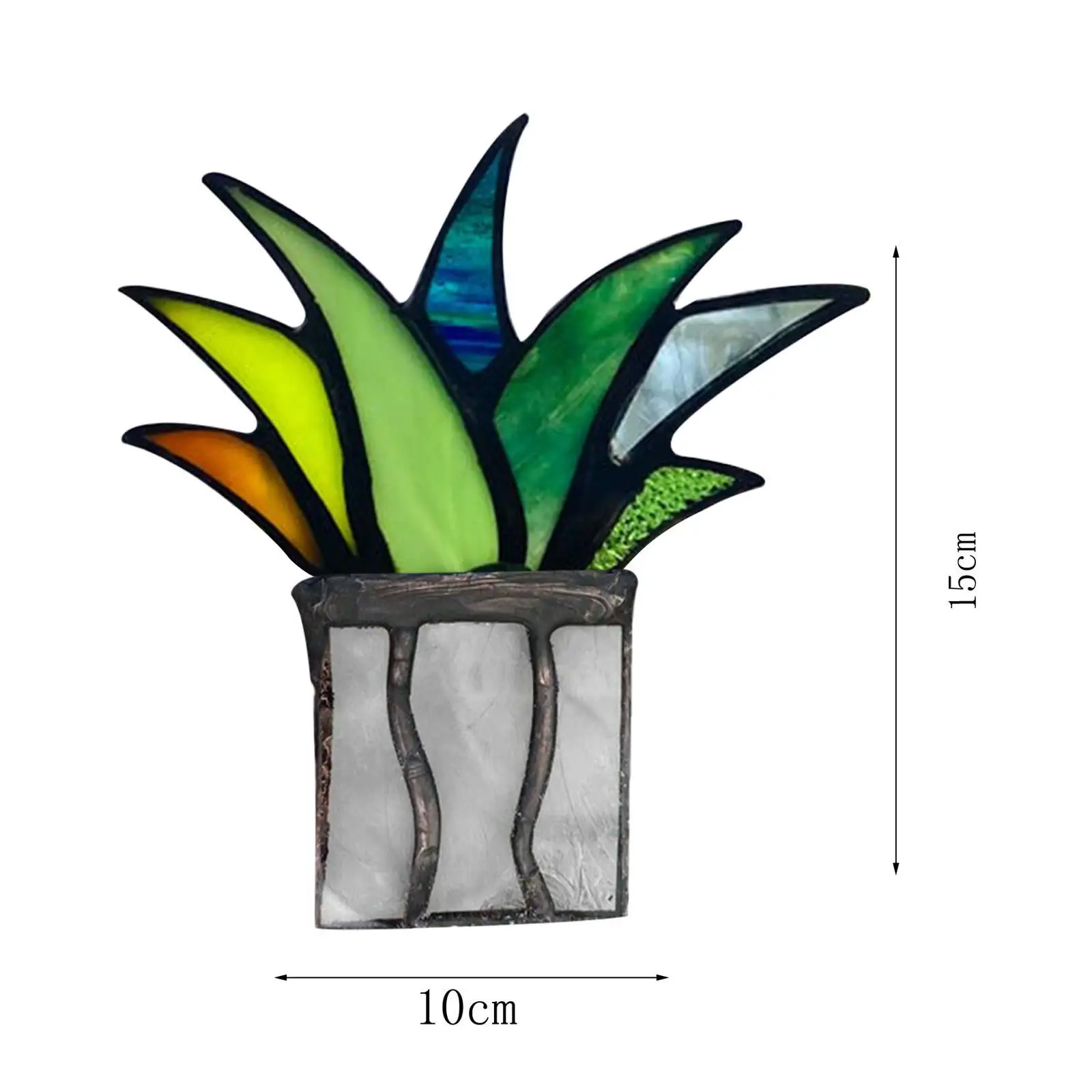  Mini Colorful Aloe Potted Plant Pot Acrylic Agave for Home Indoor Office Balcony Porch Yard Garden