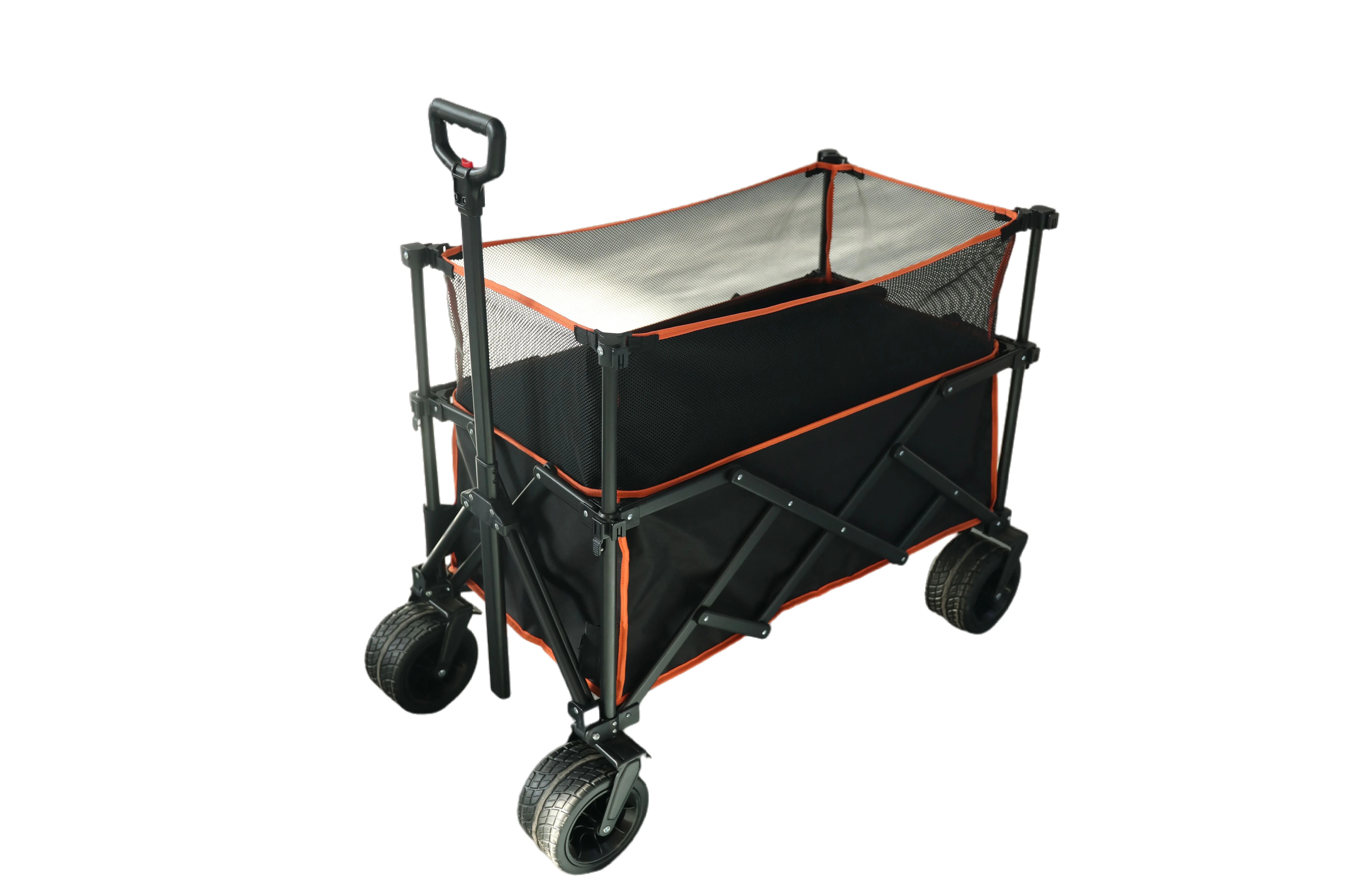 New design Baby Cart Wagon Outdoor Foldable Gathering Trolleys Folding Camping Wagon Cart with mesh