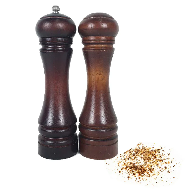 GOURMAID Manual Wooden Salt and Pepper Mill Salt Grinder Wooden Pepper and Salt Grinder Set