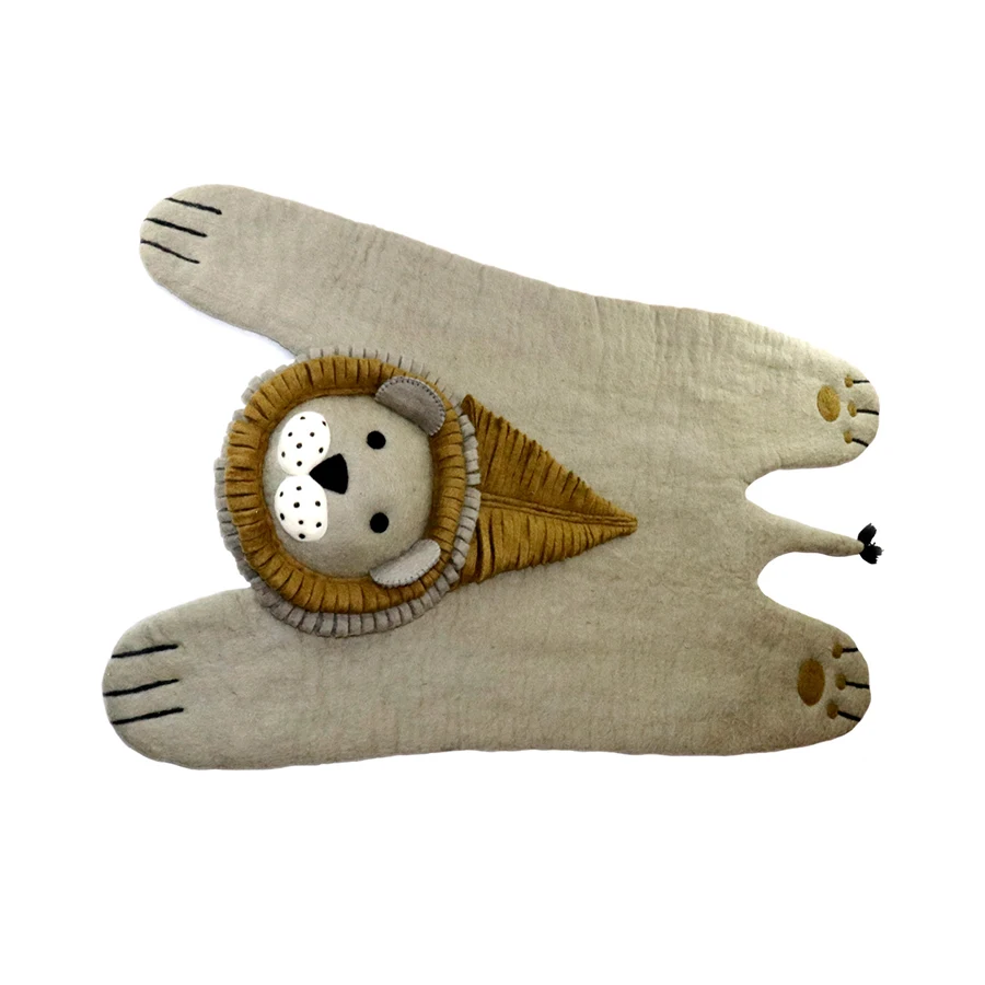 bedside rug Animal Shaped Handmade Lion Round Rug  Animal Shaped Rugs - Lion