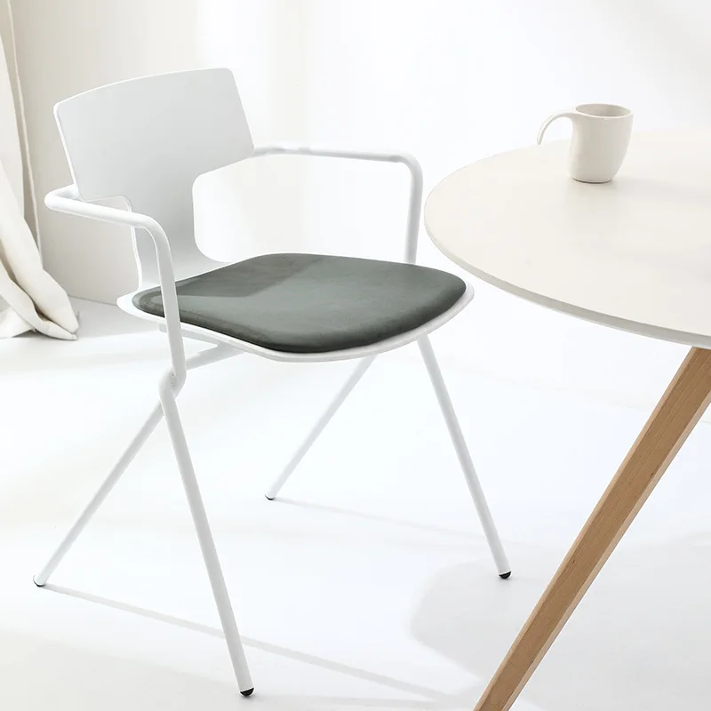 Nordic Modern Wrought Iron Dining Chair Plastic Backed Cafe Stool for Kitchen & Apartment Fashionable Office & Showroom Chair