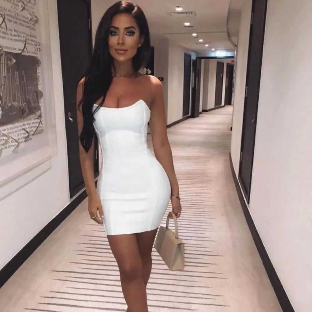 Latest Fashion Sleeveless Boning Mini Dress For Women Sexy Backless Club Bodycon Dresses